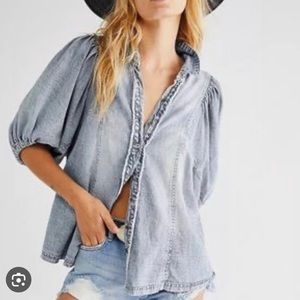 Free people denim button down